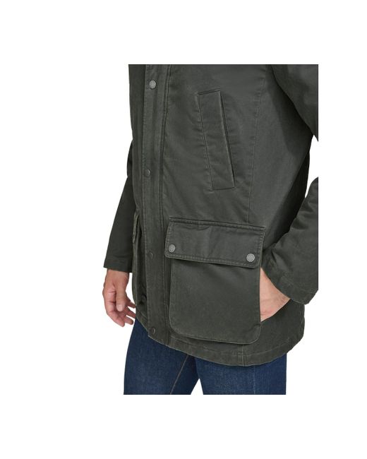 Cole Haan Gray Corduroy-shirt-collar Waxed Rain Jacket for men