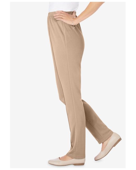 Woman Within Natural Within The Hassle-free Elastic-waist Soft Knit Pant