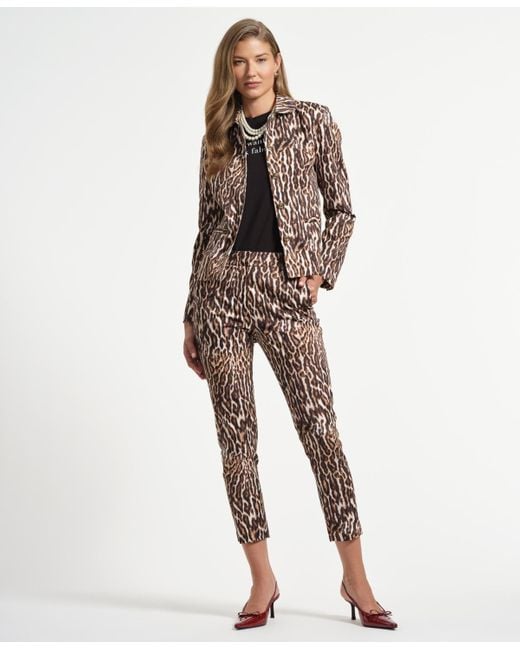 Isaac Mizrahi New York White Single Breasted Sateen Jacket