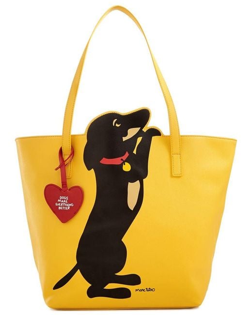Marc Tetro Dachshund Shopper in Yellow Lyst