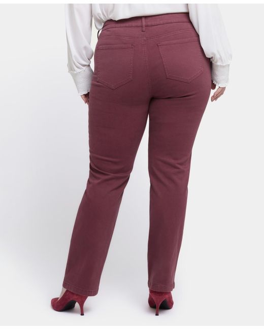 NYDJ Red Plus Size Marilyn Straight Leg Denim Jeans