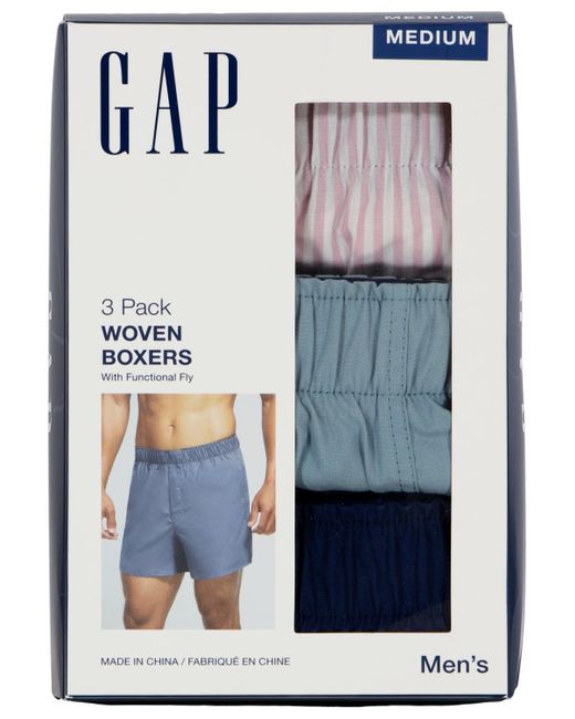 Gap Blue 3-pk. Cotton Boxers for men