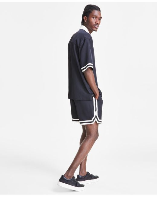 INC International Concepts Blue Hunter Colorblocked 7" Shorts for men