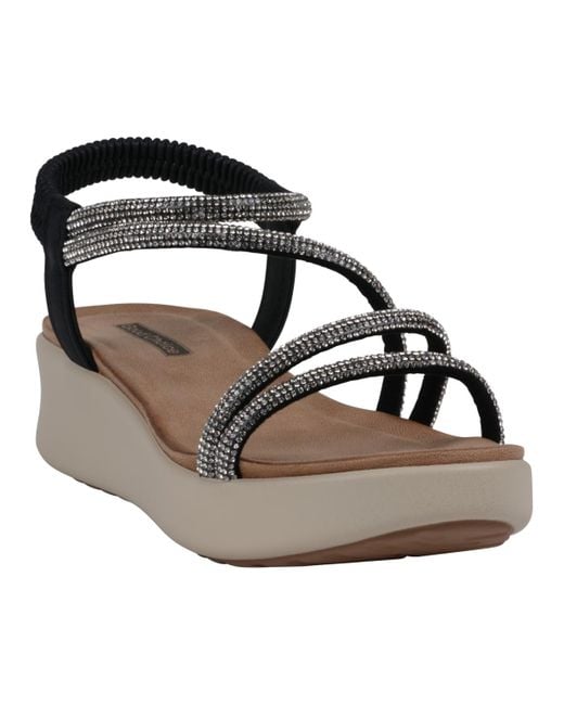 Gc Shoes Black Emory Embellished Wedge Sandals
