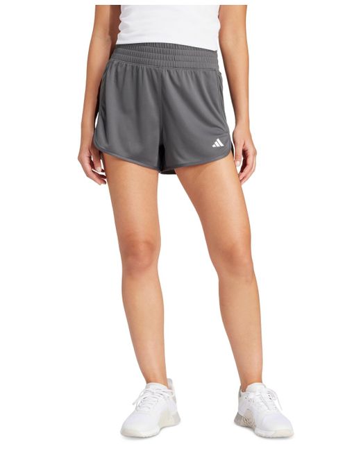 Adidas Blue High-waisted Knit Pacer Shorts