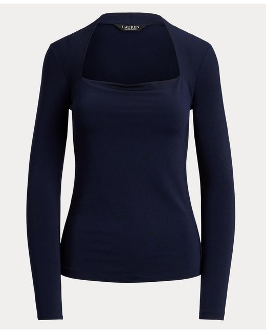 Ralph Lauren Blue Square Neck Top