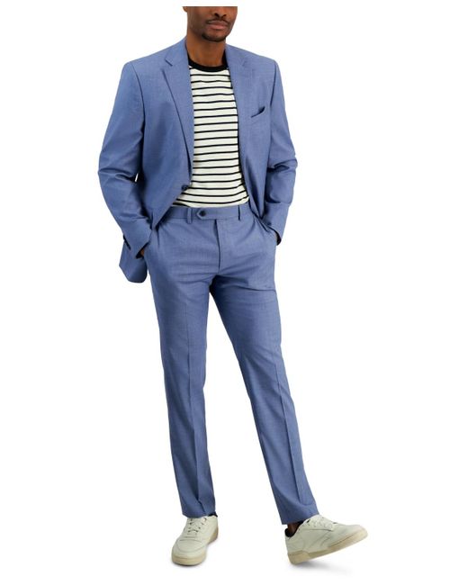 Ben Sherman Blue Slim-fit Solid Suit for men