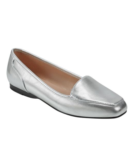 Bandolino Women's White Liberty Square Toe Slip-on Loafers