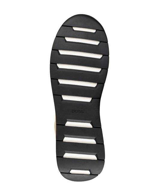 Boss White Titanium Round Toe Running Shoes for men
