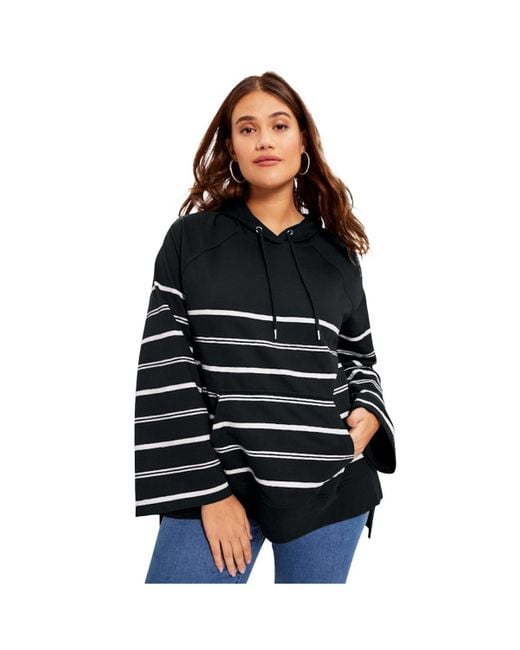 June + Vie Black June + Vie June + Vie June + Vie Bell-sleeve French Terry Sweatshirt