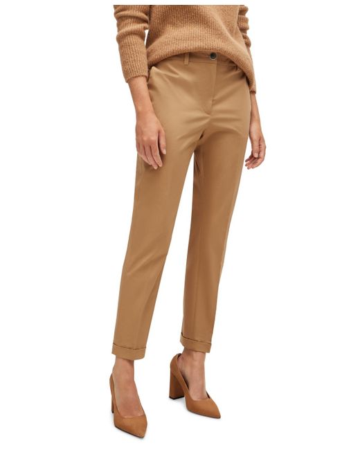 Boss Natural Boss By Stretch-cotton Twill Regular-fit Pants