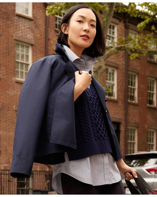 Lands' End Blue Trench Jacket