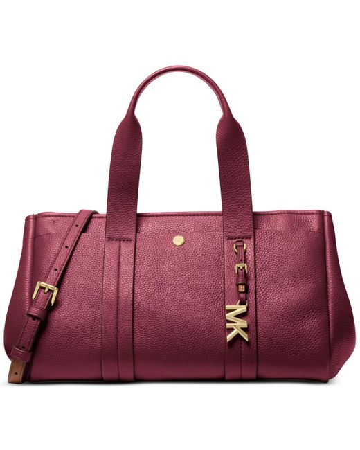 Michael Kors Red Michael Romee Small East West Leather Satchel
