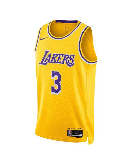 Nike Yellow And Lebron James Los Angeles Lakers Swingman Jersey