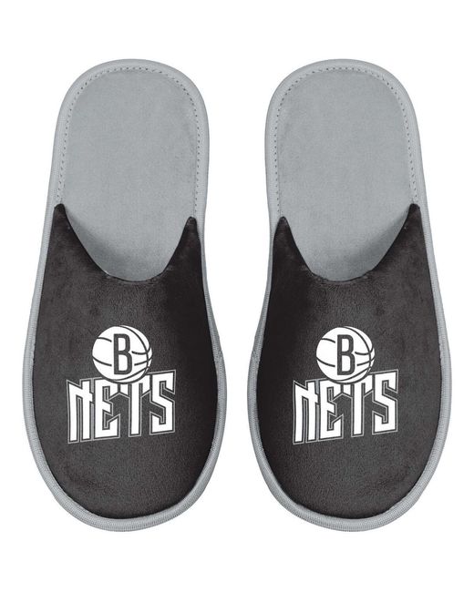 FOCO Black Brooklyn Nets Scuff Slide Slippers for men