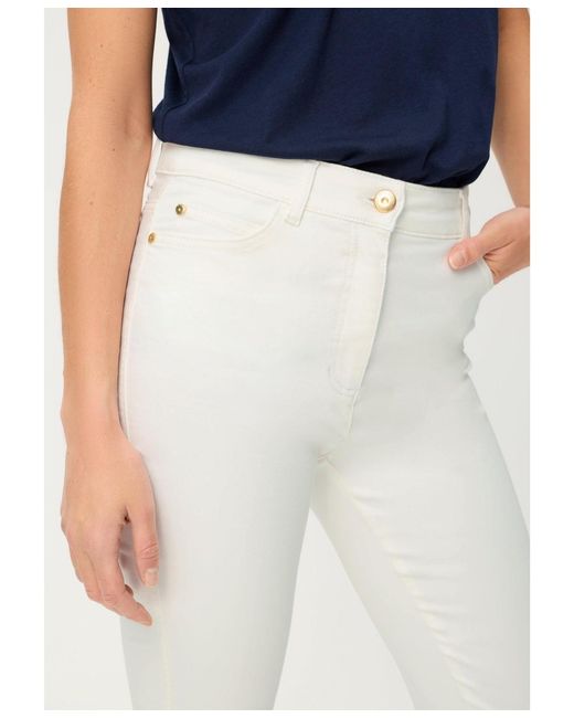 Olsen White Cropped Slim Pant