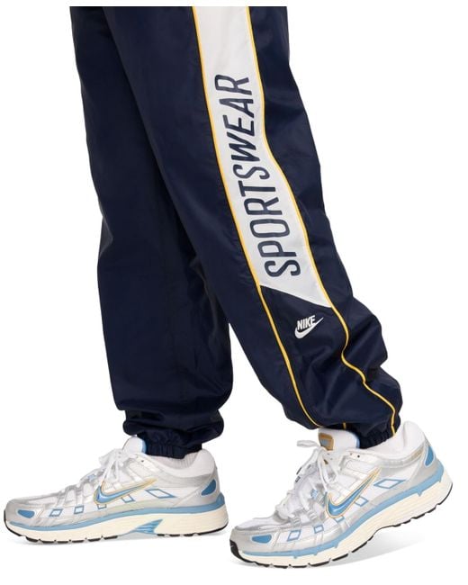 Nike Blue Club Drawstring Woven Side Stripe jogger Pants for men