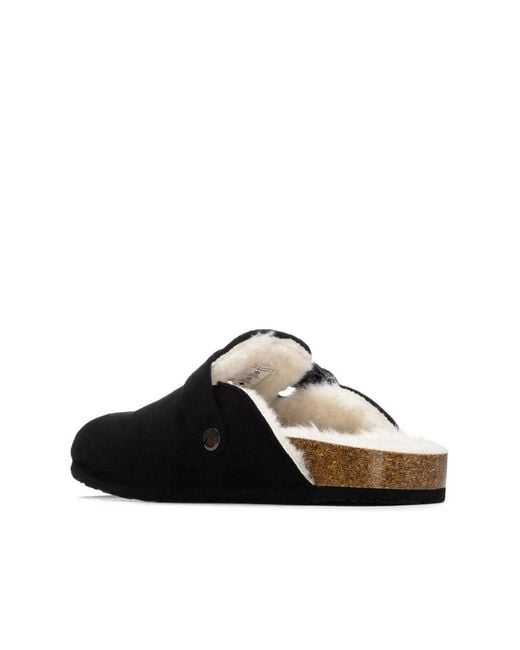 Xti Black Winter Suede Clogs By