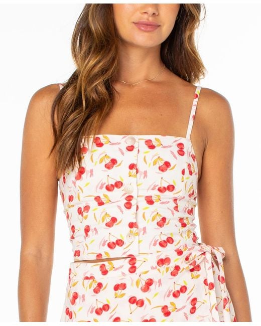 Roxy Pink Island Sun Square Neck Top