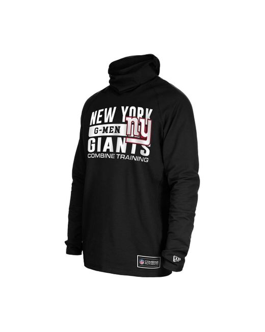 KTZ Black New York Giants Functional Fandom Balaclava Helmet Stripe Tri-blend Hoodie for men