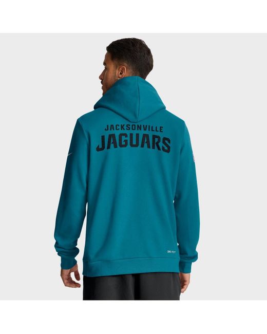 Nike Blue Jacksonville Jaguars Sideline Initial Home Performance Pullover Hoodie for men