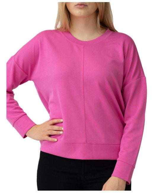Cable & Gauge Pink Crew Neck Long Sleeve Dolman Pullover