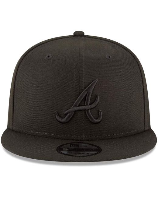 KTZ Black Atlanta Braves On 9fifty Team Snapback Adjustable Hat