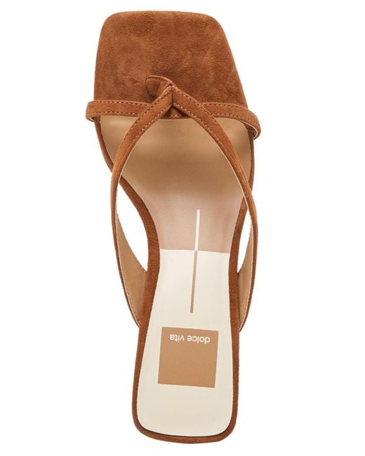 Dolce Vita Brown Brevel Thong Low Block Heel Dress Sandals