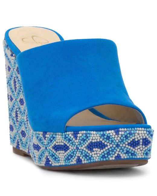 Jessica Simpson Blue Shantelle Platform Wedge Sandals