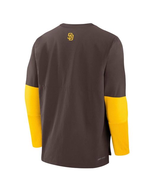 Nike Multicolor Brown/gold San Diego Padres Authentic Collection Lightweight Player Tri-blend Performance Pullover Sweatshirt for men