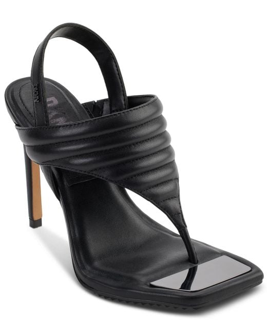 DKNY Black Ranae Square-toe Slingback Dress Sandals