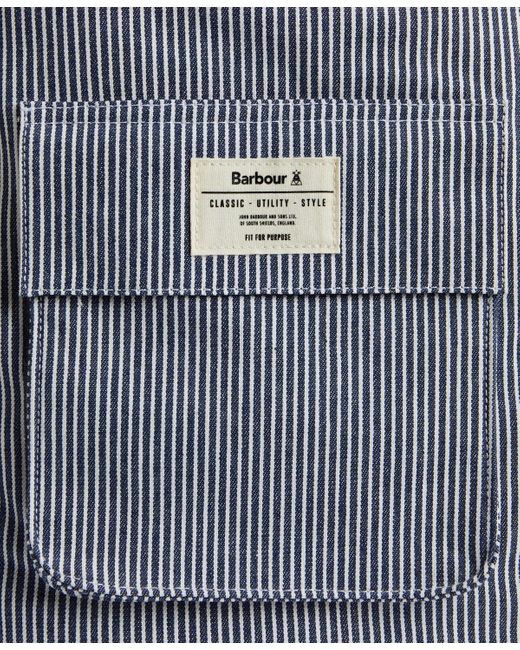 Barbour Gray Tynedale Stripe Tote Bag for men