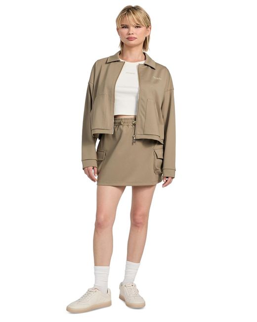 Guess Multicolor Carla Collared Zip-front Cropped Jacket