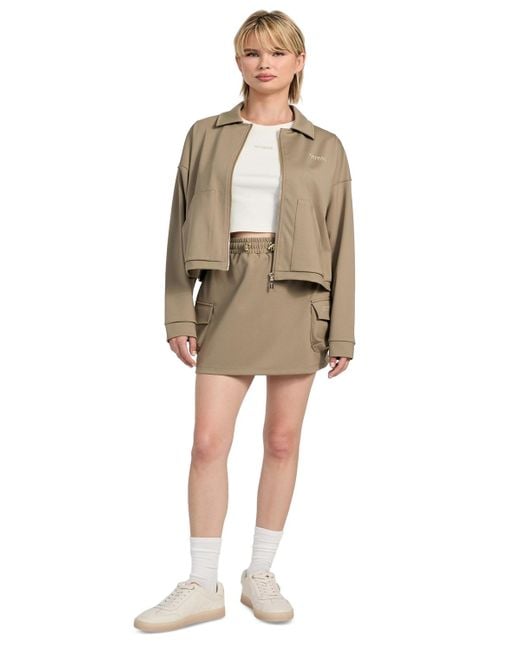 Guess Multicolor Carla Collared Zip-front Cropped Jacket