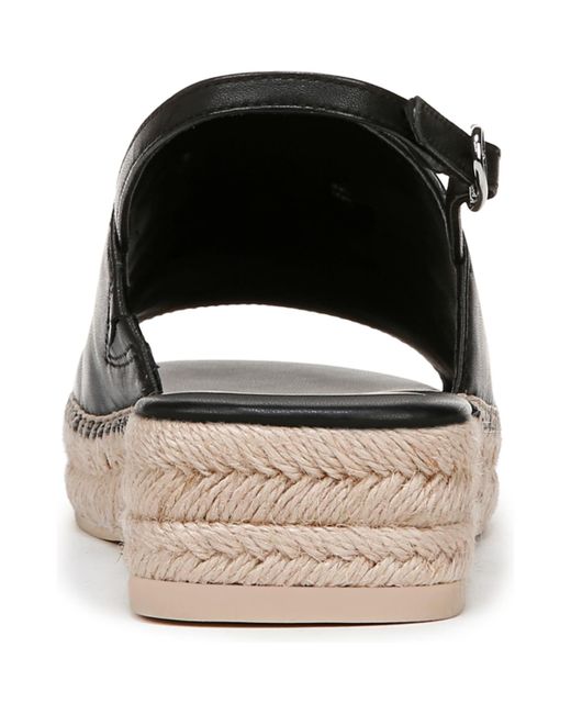 Franco Sarto Black Rune Open Round Toe Slingback Espadrille Sandals
