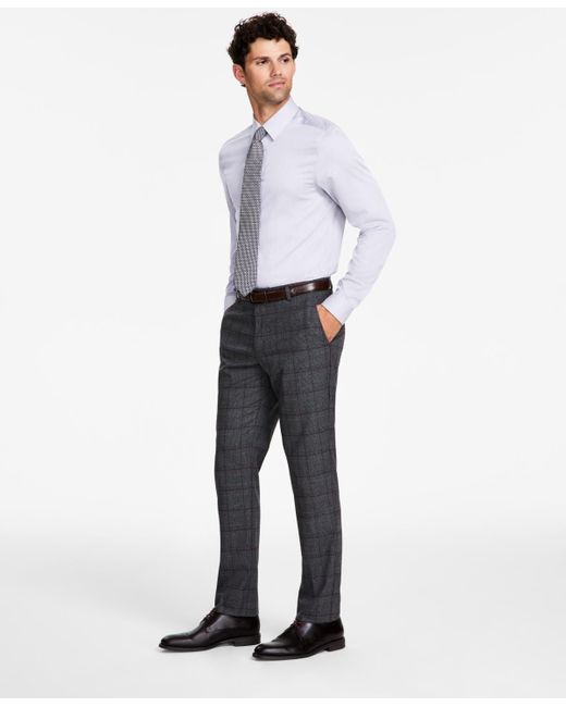 Tommy Hilfiger White Modern-fit Th Flex Stretch Patterned Performance Pants for men