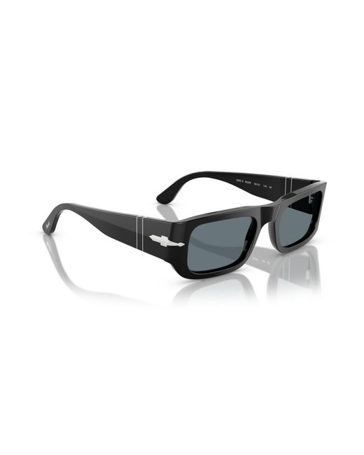 Persol Black Polarized Rectangle Sunglasses