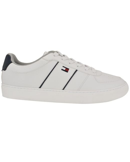 Tommy Hilfiger White Baffie Low Top Fashion Court Sneakers for men
