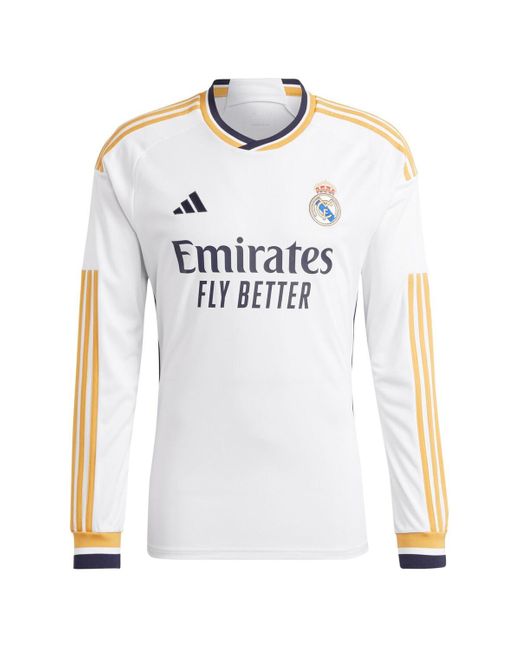 Adidas Blue Real Madrid 2023/24 Away Long Sleeve Replica Jersey for men