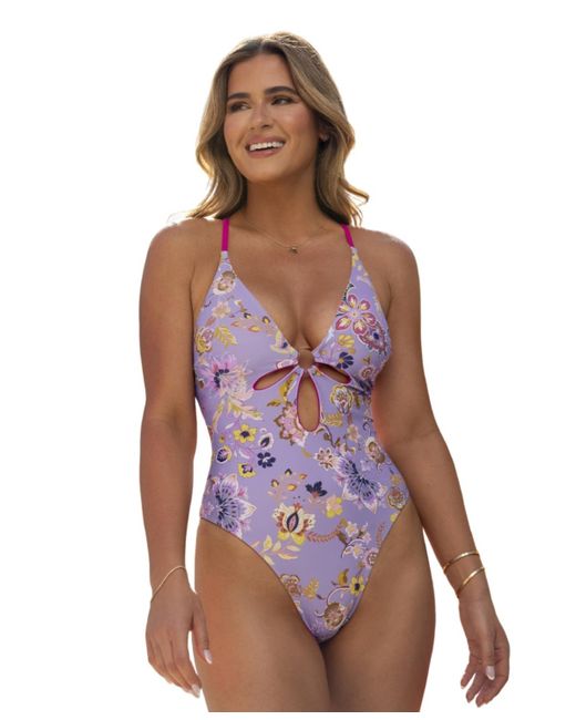 CUPSHE Purple X Jojo Atlantis Reversible Cut-out One-piece Swimsuit
