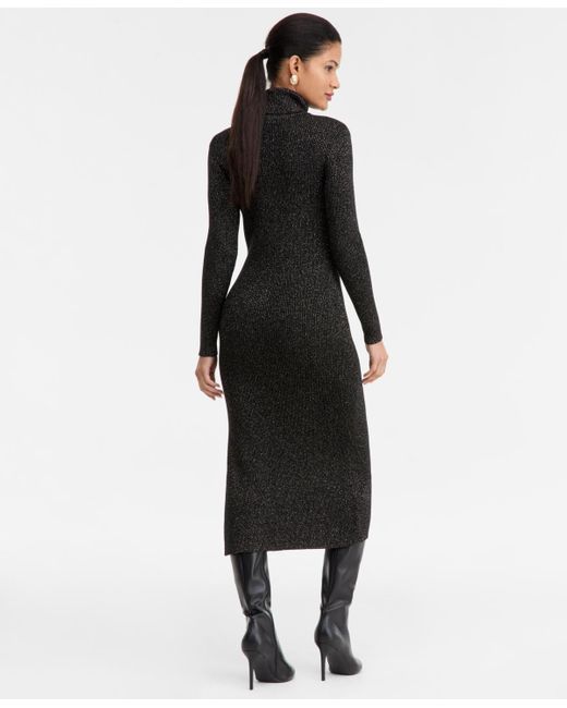 chinese dress ladies InstantFigure Mock Neck Long Sleeve Short Dress 16920D Black / S main image 1