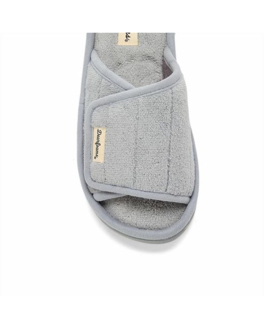 Dearfoams Gray Mickey Terry Adjustable Slides