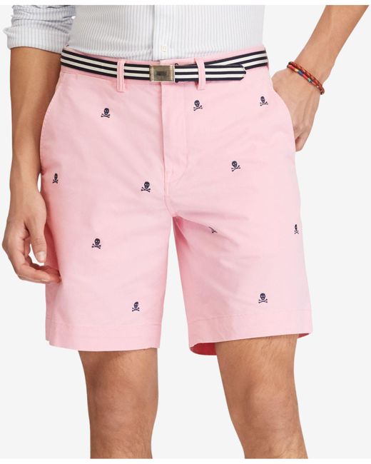 Polo Ralph Lauren Pink Stretch Classic Fit Skull Shorts for men