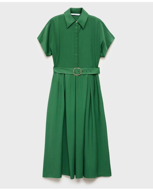 green emerald velvet dress MANGO. Green shirt dress Tm – Hibuy market