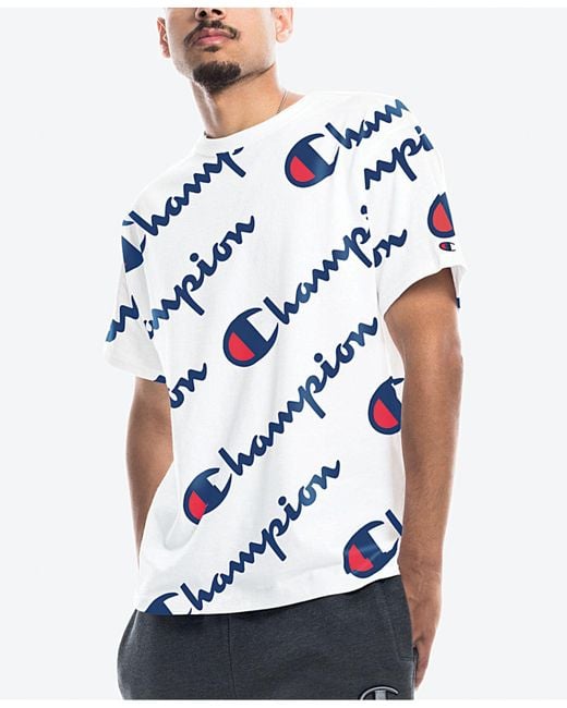 Champion Heritage All Over Print T-shirt in White for Men | Lyst