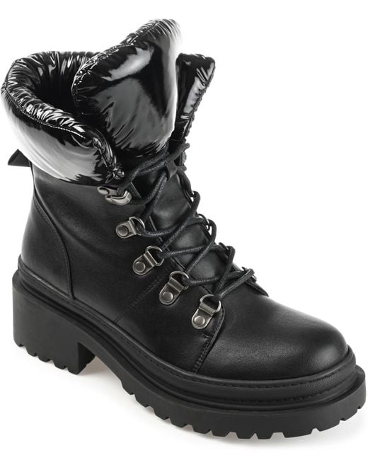 Journee Collection Black Irrah Combat Boots