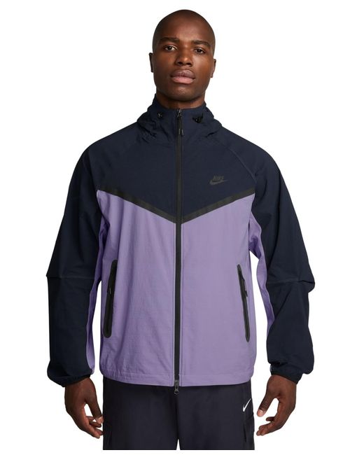 Nike Blue Tech Woven Hooded Jacket for men