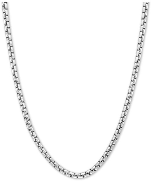 Effy Metallic Effy® Rounded Box Link 24" Chain Necklace In Sterling Silver for men