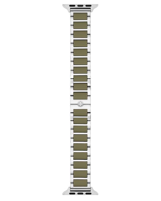 Tory Burch White The Kira Green Silicone & Stainless Steel Bracelet For Apple Watch 38mm-46mm