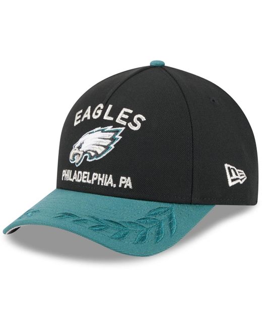 KTZ Black/green Philadelphia Eagles 2025 Nfl Draft 9forty A-frame M-crown Adjustable Hat for men